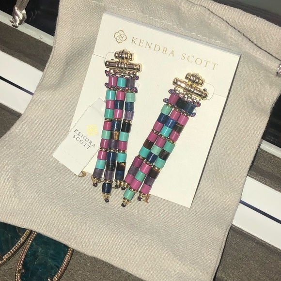 Kendra Scott Bree statement earrings gold - Picture 2 of 7